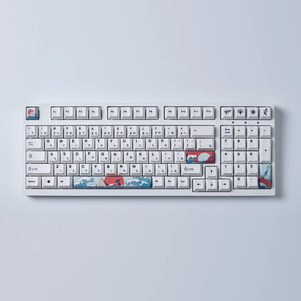 Coral Sea Keycap 4PCS Keycaps Cherry Profile Dye-Sub PBT keycaps Space Bar 6.25U ESC Enter Custom Keycap For Mechanical Keyboard