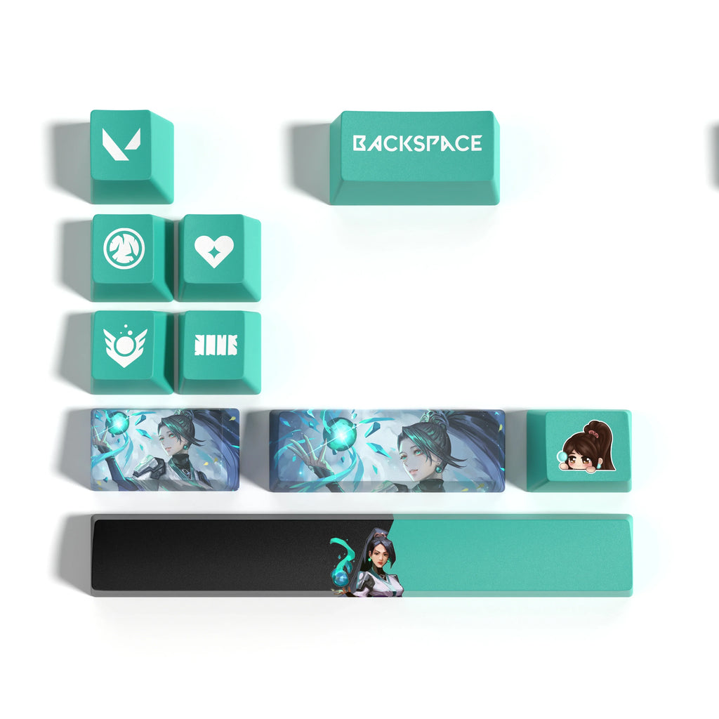 Valorant keycaps salvia OEM Profile 10keys PBT väriaine sub keycaps