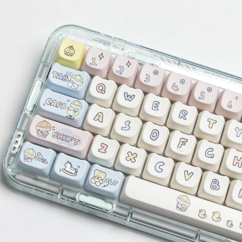 JCM MAO profila ausu atslēgas vāciņš Bērnudārza Picabara Anime Cute Cat taustiņu vāciņi MX Switch spēļu mehāniskajai tastatūrai GK75