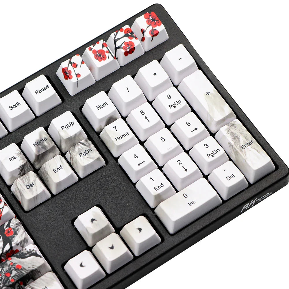 Sólo ventas Keycap novedad tinte sub Plum Blossom OEM perfil Keycaps para 61/64/68/108 tapas de teclado mecánico ruso japonés