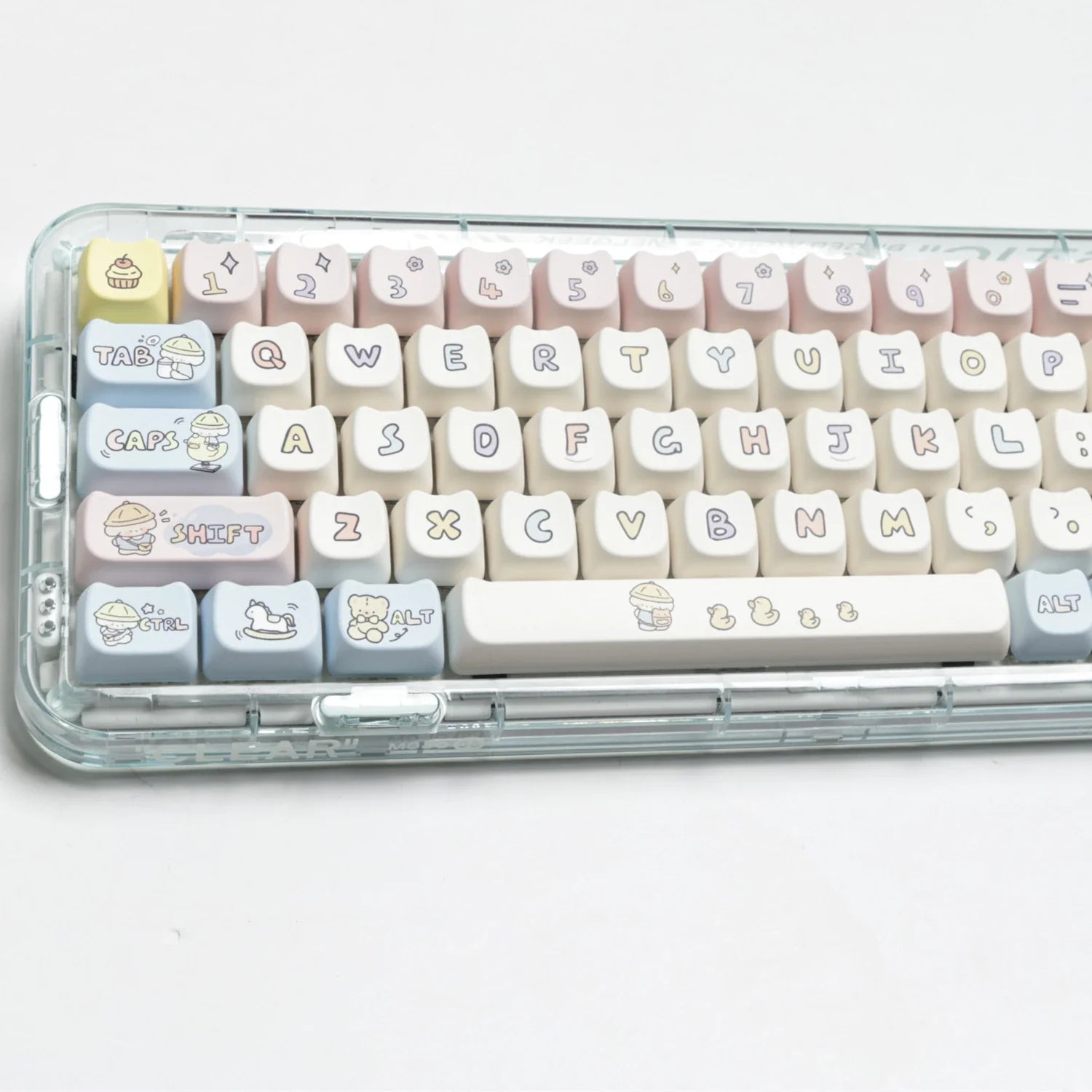 JCM MAO profila ausu atslēgas vāciņš Bērnudārza Picabara Anime Cute Cat taustiņu vāciņi MX Switch spēļu mehāniskajai tastatūrai GK75