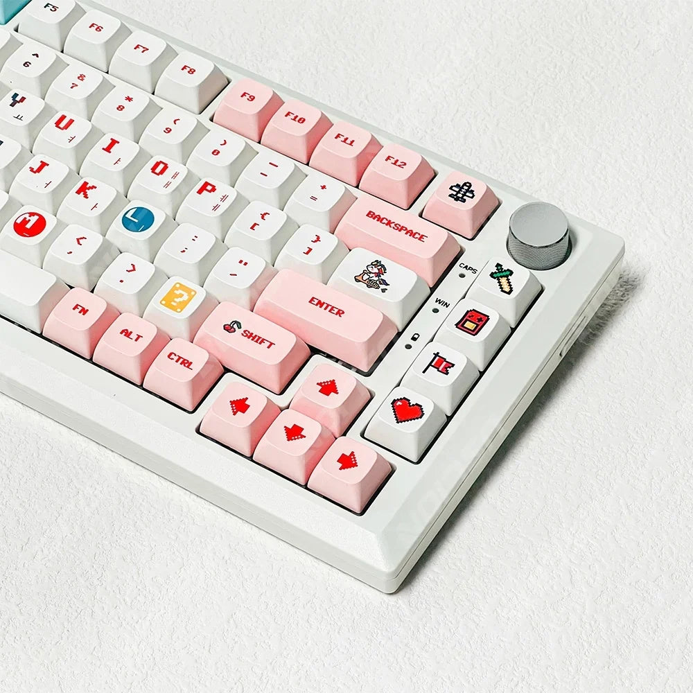 Candy Colorful 124 näppäinhattu XDA PBT -sarjakuvanäppäimistön värisublimaatio itse tehtyyn mekaaniseen pelikäyttöön kulumisenkestävä näppäinsarja