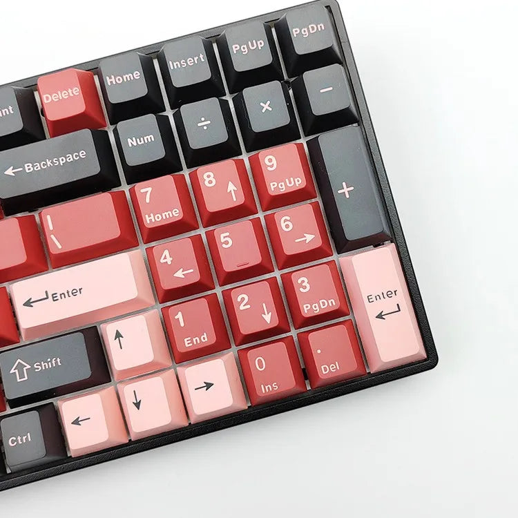 QC test update PBT Double Shot Keycaps 124 Keys Set GMK Key Caps ISO Layout For Mechanical Gaming Keyboard MX Blue Switch Wooting 75